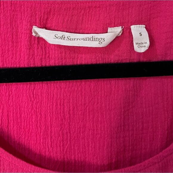 SOFT SURROUNDINGS Siesta Key Tunic Raspberry Daiquiri Pink Blouse Women’s Small - Picture 4 of 5